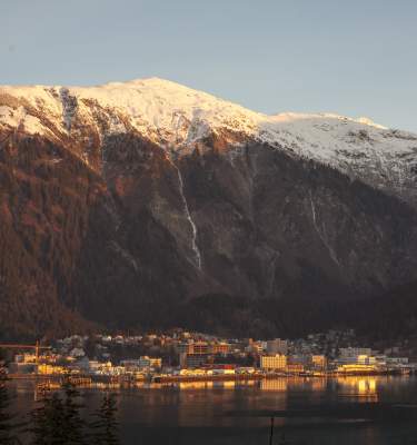 Golden sunlight on Juneau